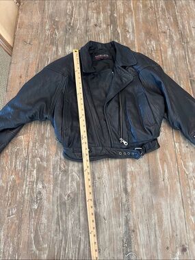 Women's Black Leather Cropped Motorcycle Jacket